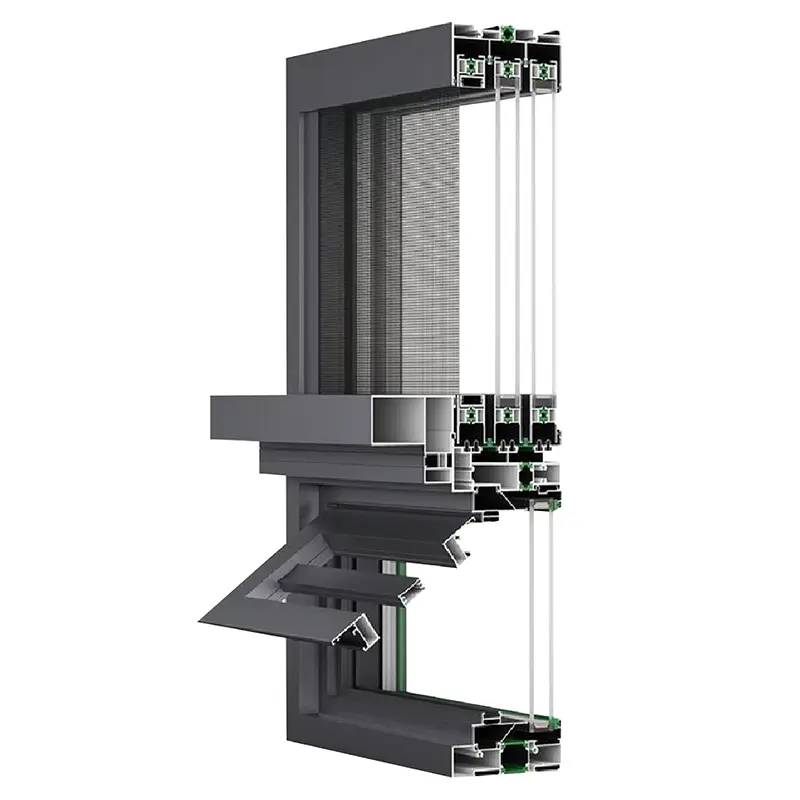 Cửa sổ trượt có độ sâu 128mm